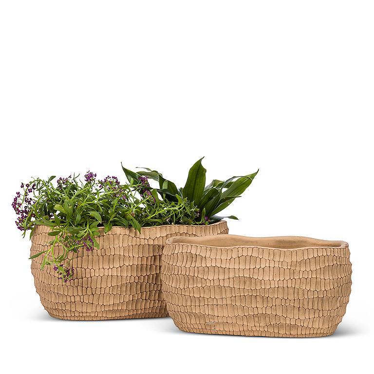 Small Ridged Oval Planter