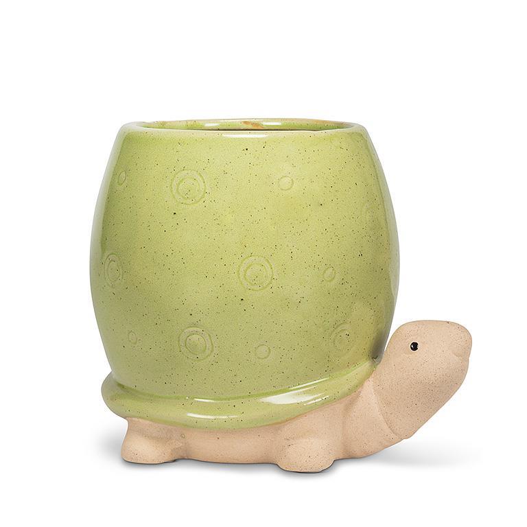 Tall Green Turtle Planter 5 inch high pot