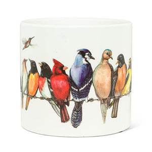 Planter, 6.5 Inch, Large Birds on Wire