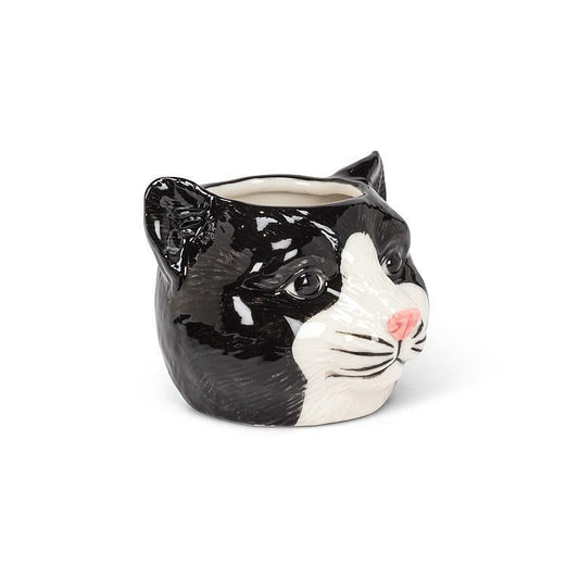 Small Black Cat Planter 2.5 inch high