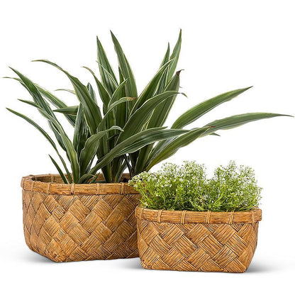 Sm Wide Weave Long Planter-4.5x