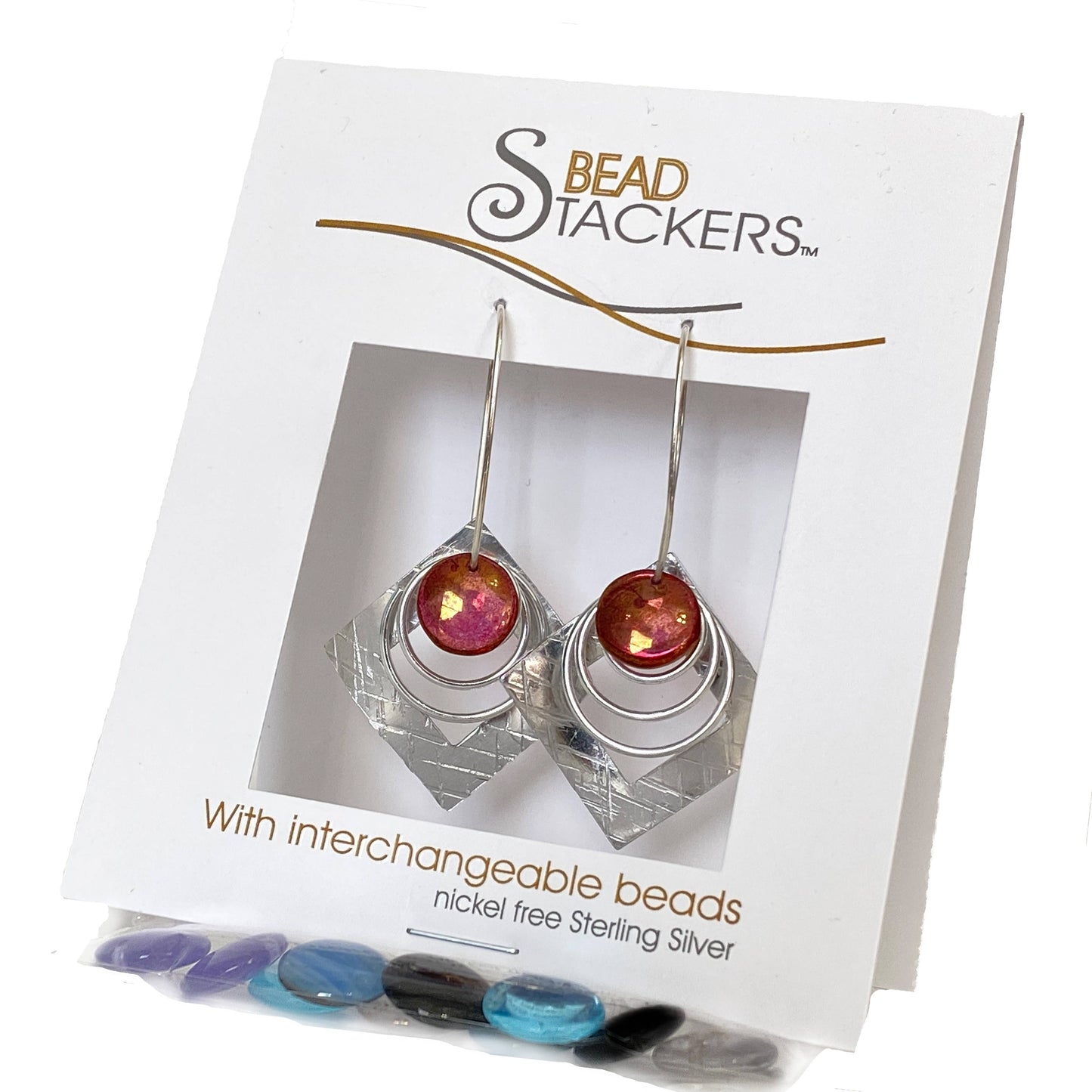Conversations in Jewellery - TXSQ48 - Earrings come with 6 interchangeable colours.
