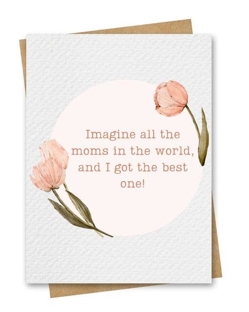 Paper Kuts - Watercolour Tulips Mothers Day Card Includes Kraft Envelope: Rounded