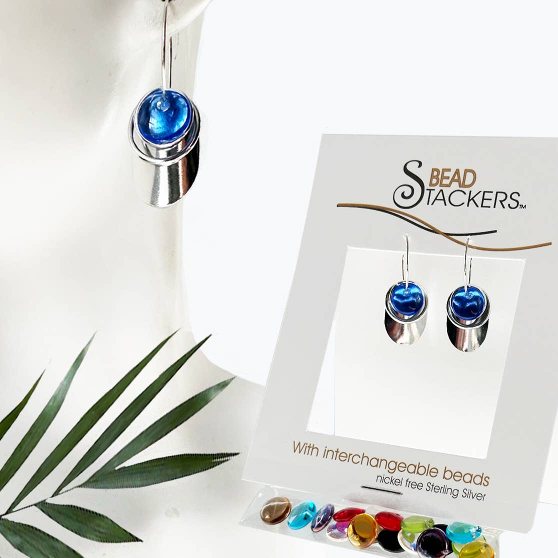 Conversations in Jewellery - OV36 - Dangle earrings come with 9 interchangeable colours.