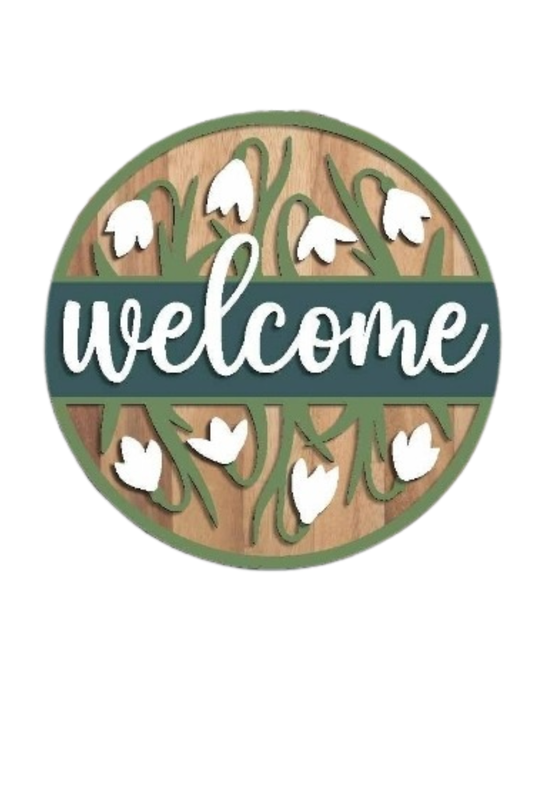 The Craft Witch - Spring Signs-Ready for Paint!: Welcome-White Flowers