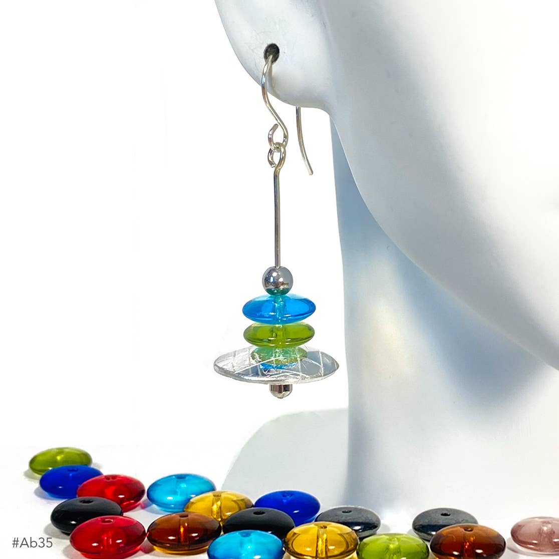 Conversations in Jewellery - AB35 - Earrings come with 7 interchangeable colours.