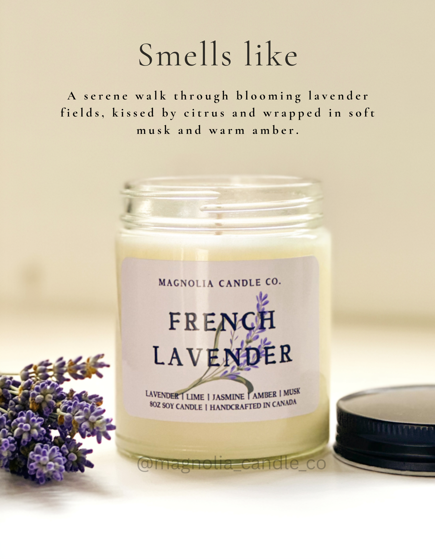 Magnolia Candle Company - French Lavender - Summer | Spring Candle 8oz