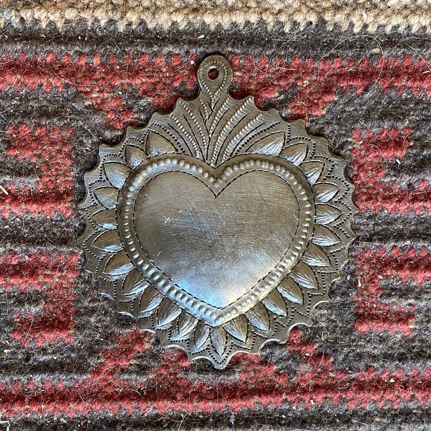 Haiti Fair Trade~ It's Cactus - Sacred Heart, Wall Decor,Handmade Metal Haiti 4.25" x 4.5"