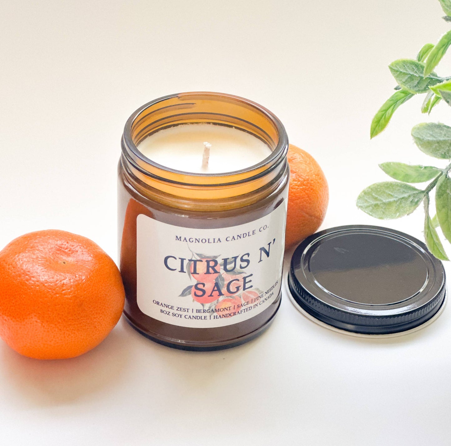 Magnolia Candle Company - Citrus & Sage - Summer | Spring Candle 8oz