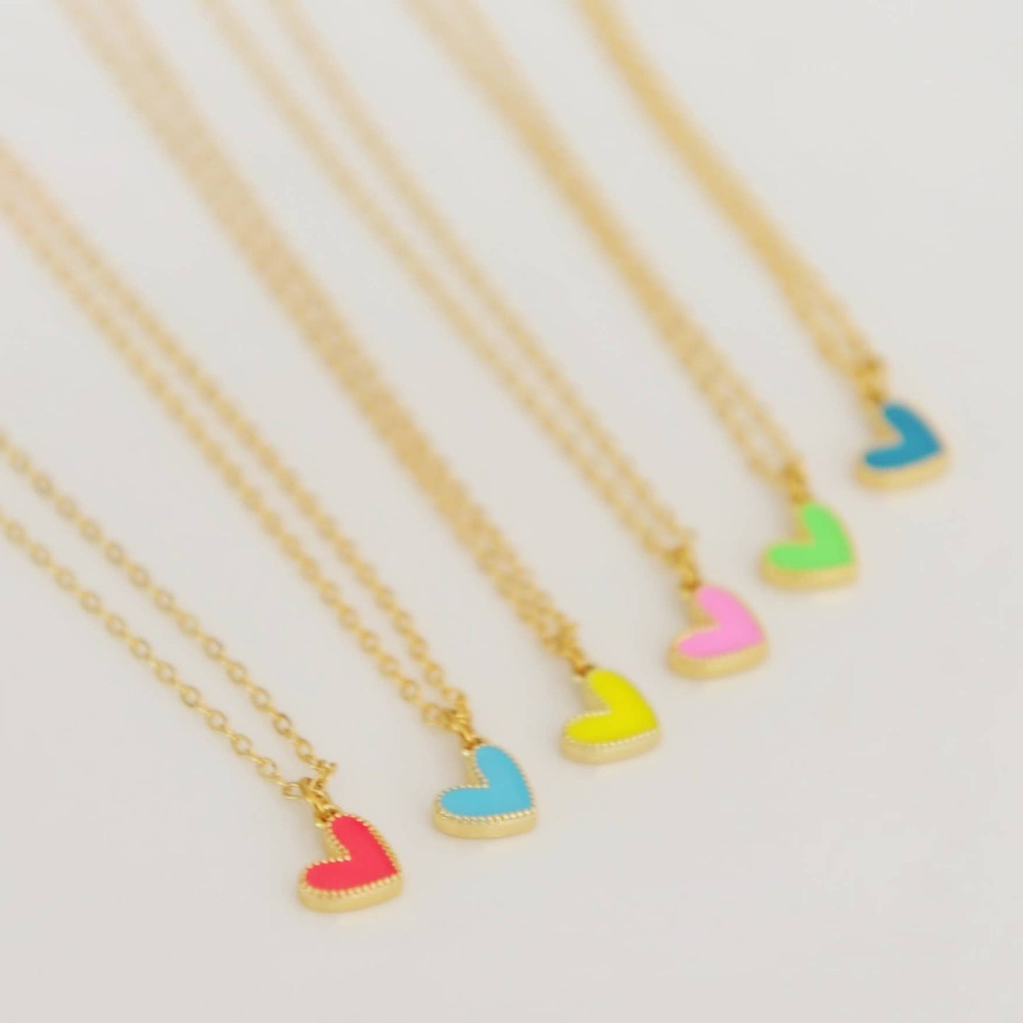 Oh So Lovely - Amari Vibrant Heart Necklace : Yellow