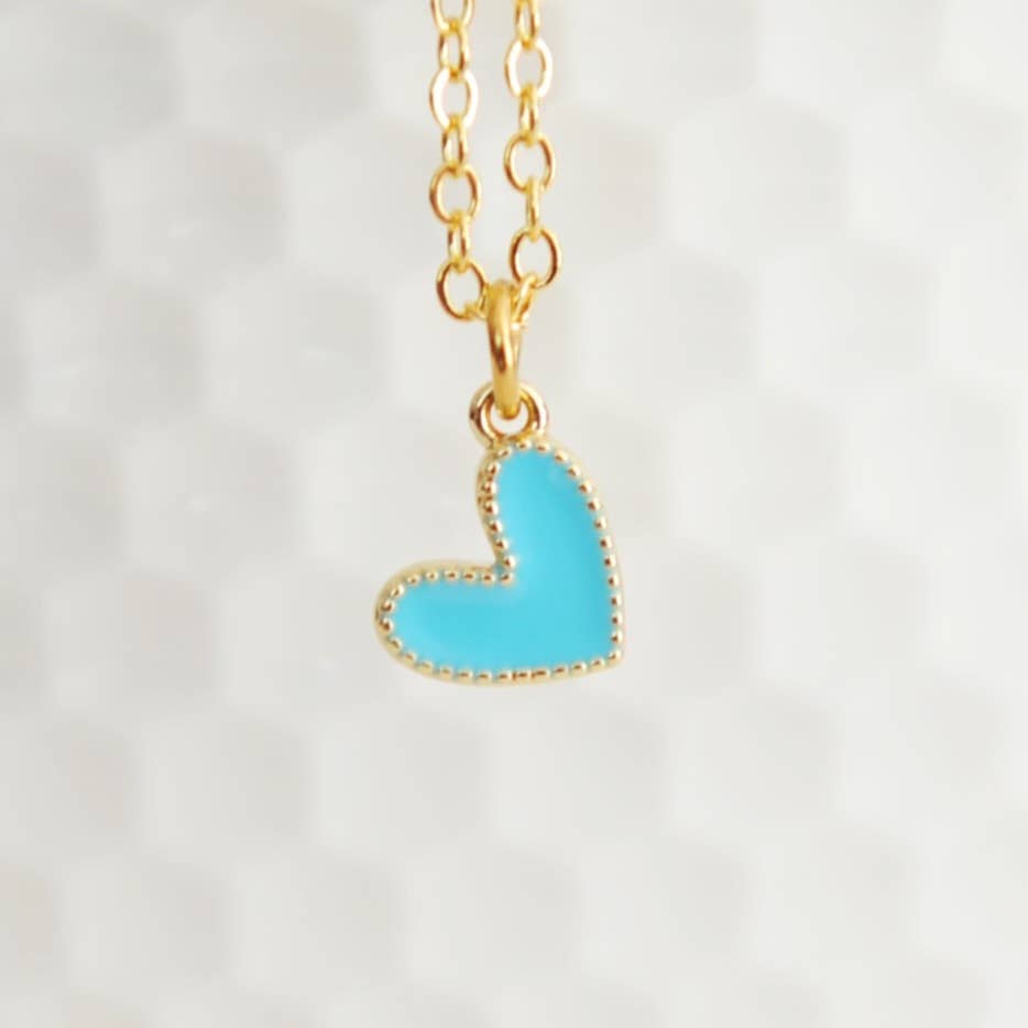 Oh So Lovely - Amari Vibrant Heart Necklace : Hot Pink