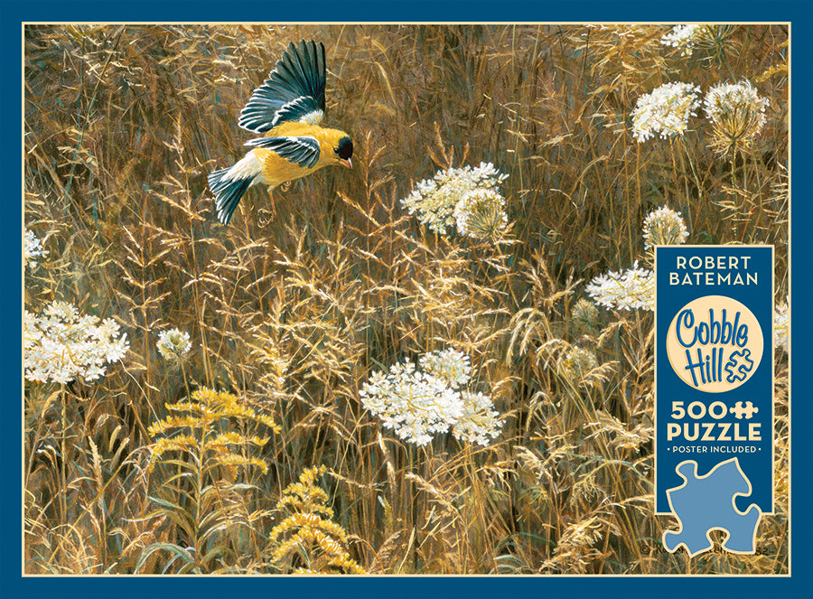 Queen Anne's Lace and American Goldfinch Jigsaw Puzzle 500 Pieces