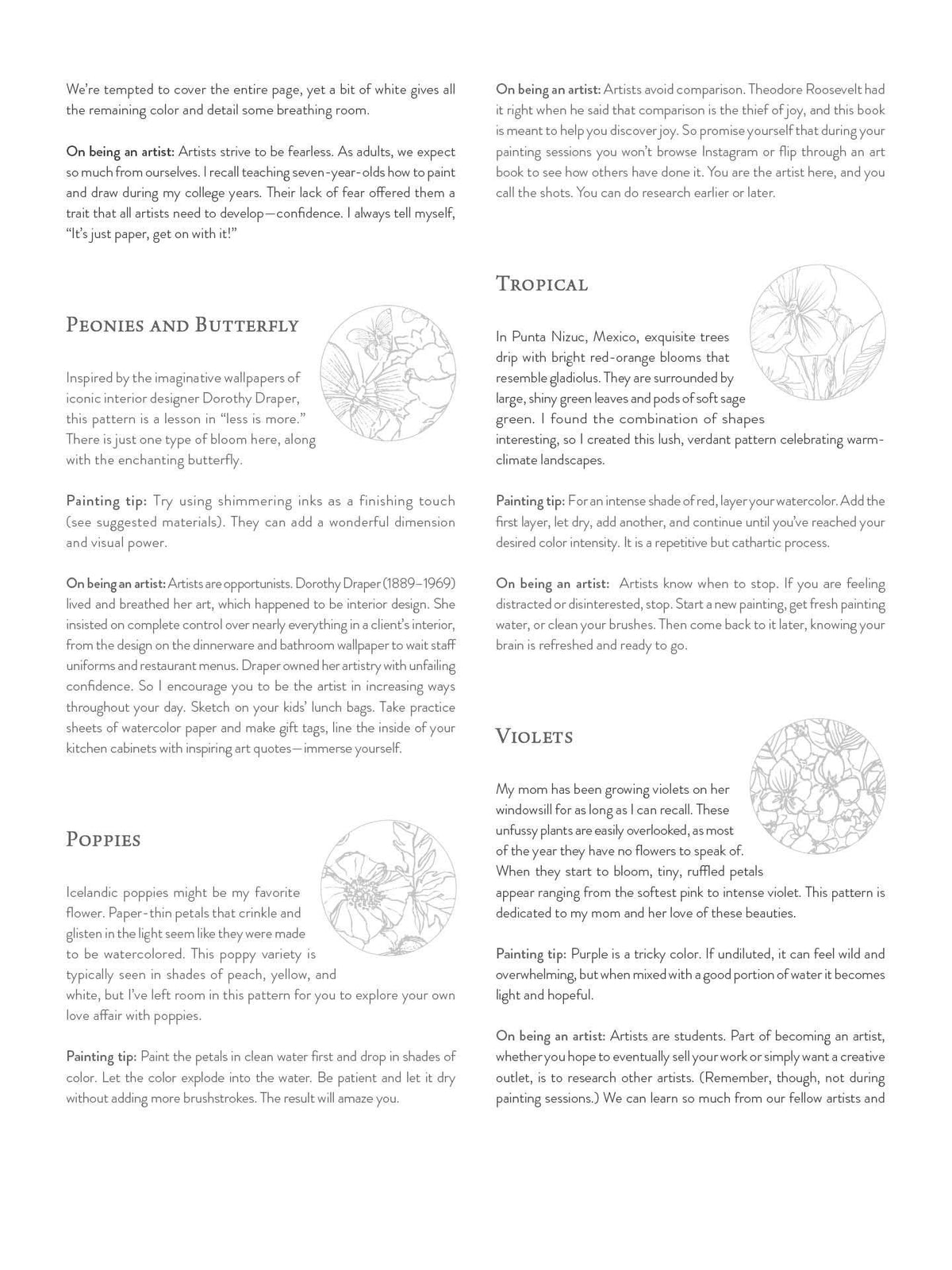 Schiffer Publishing - Painterly Days: The Flower Watercoloring Book for Adults