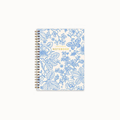 Blue Garden Notebook Spiral Lined Notebook