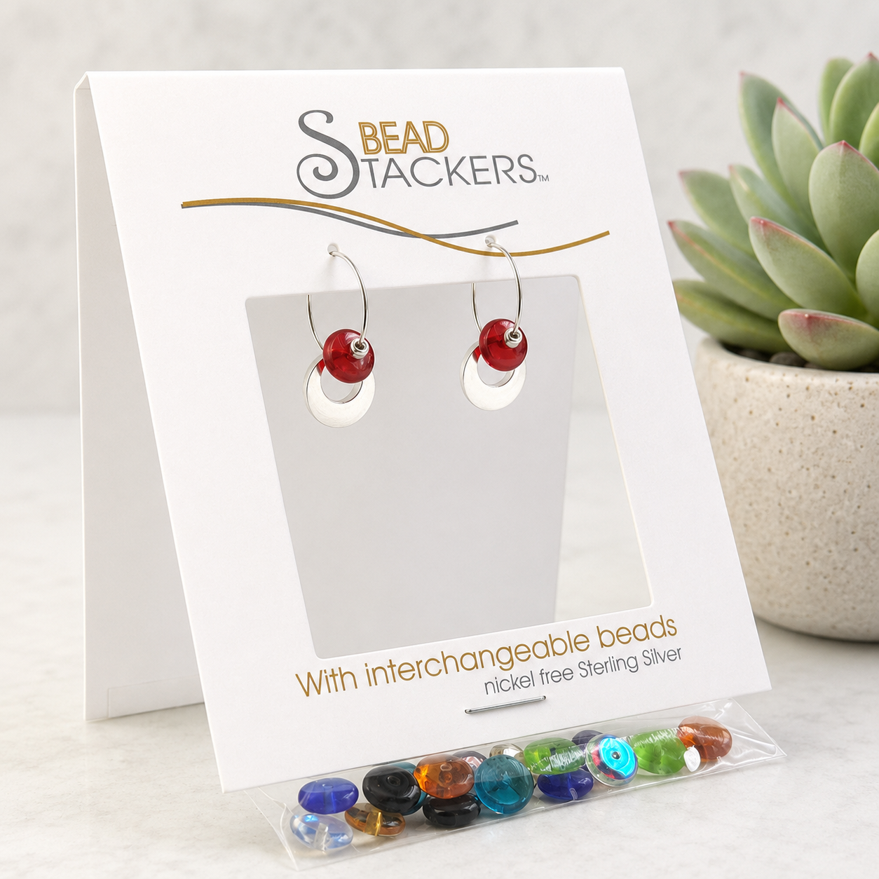 Conversations in Jewellery - OCAB26 -Mini earrings come with 9 interchangeable colours. 