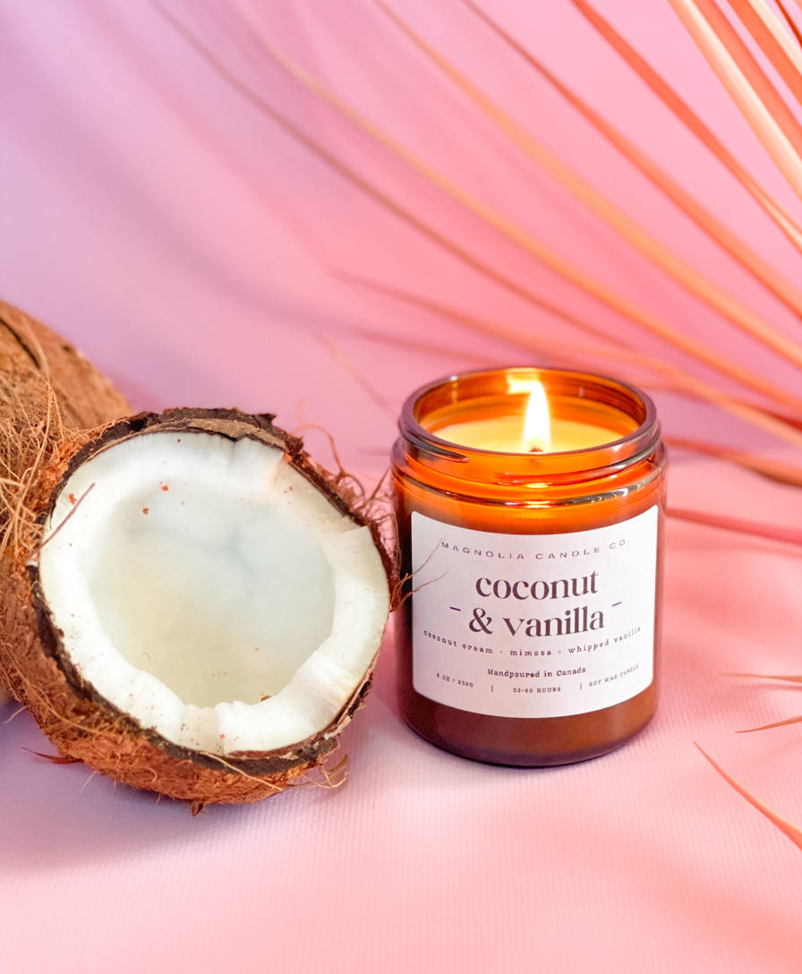 Magnolia Candle Company - Coconut + Vanilla - Summer | Spring Candle 8oz