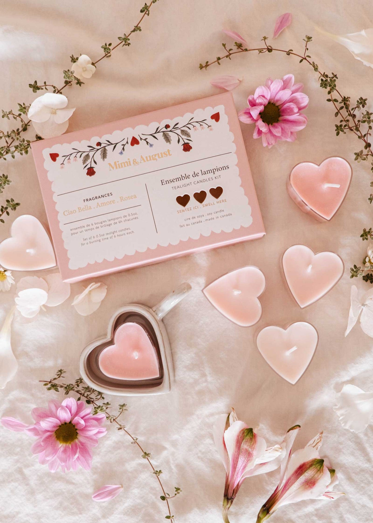 Mimi & August - Little Hearts – Tealight Candle Set