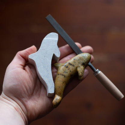 Orca Soapstone Carving and Whittling—DIY Arts and Craft Kit. All Kid-Safe Tools and Materials Included. For kids and adults 8 to 99+ Years.