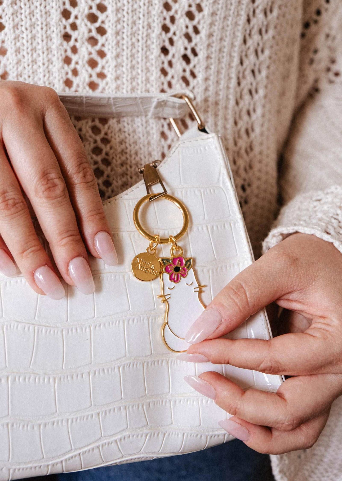 Mimi & August - Floral Cat Keychain