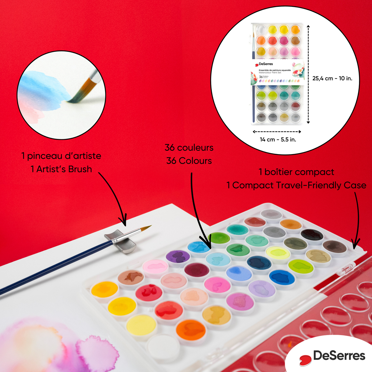 pierrebelvedere.com - 36 COLOURS WATERCOLOUR SET