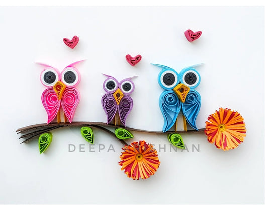 Owl Family Paper Quilling Kit