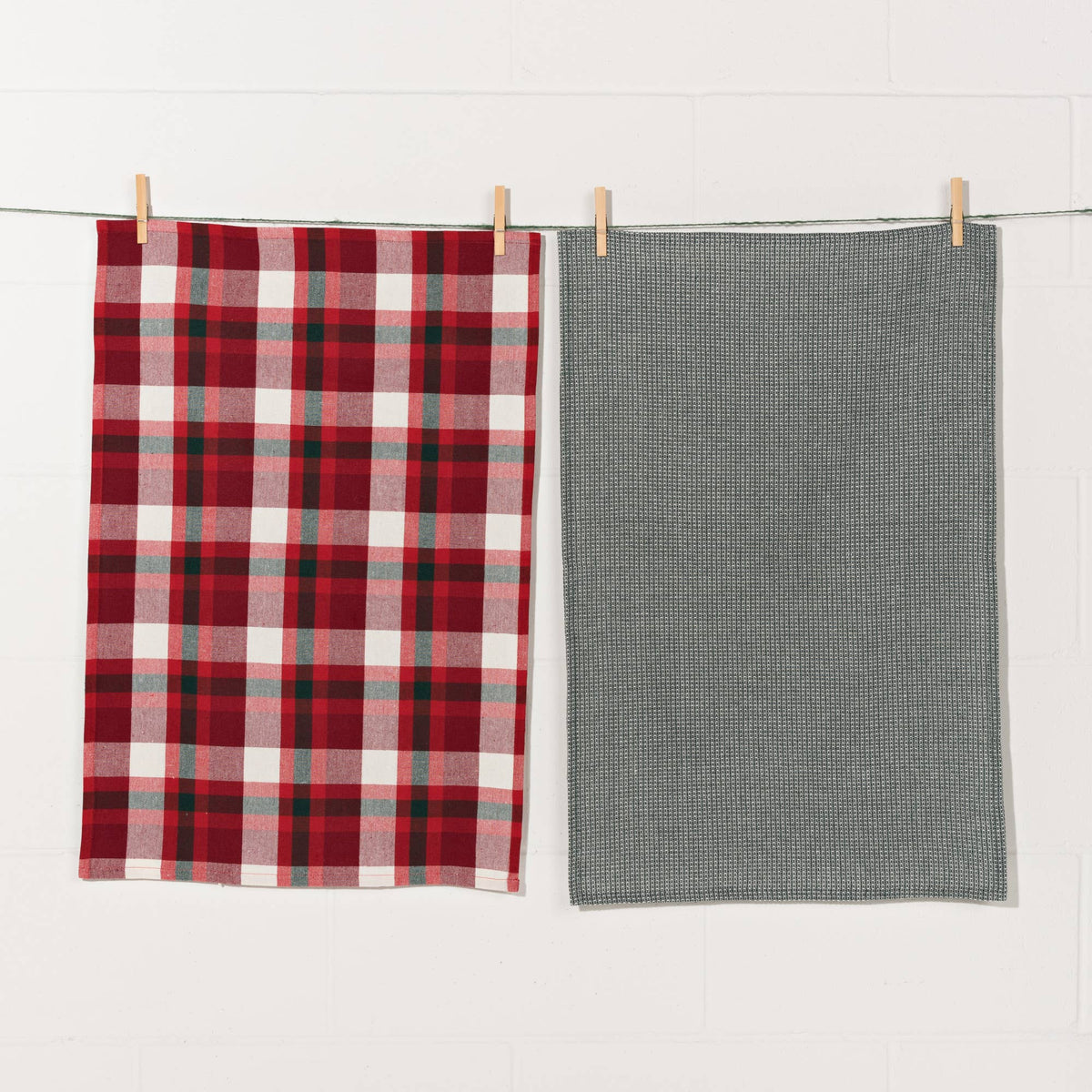 Recycled Cotton Tannenbaum Christmas Dishtowels Set of 2
