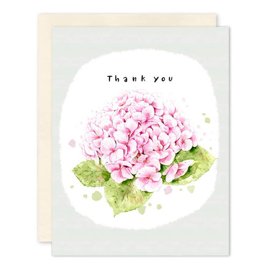 Pink Hydrengea - Thank You Card