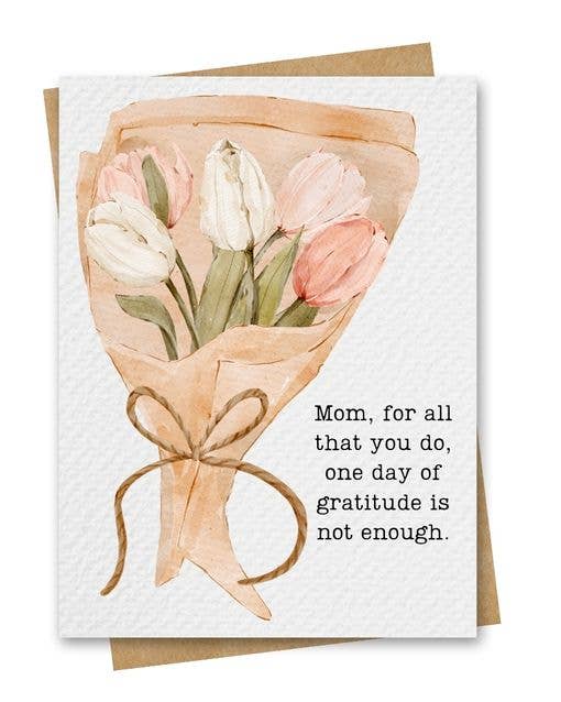 Paper Kuts - Tulip Bouquet Mother's Day Card Includes Kraft Envelope: Rounded