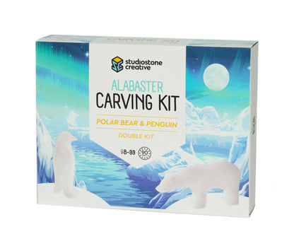 Polar Bear and Penguin Alabaster carving kit.