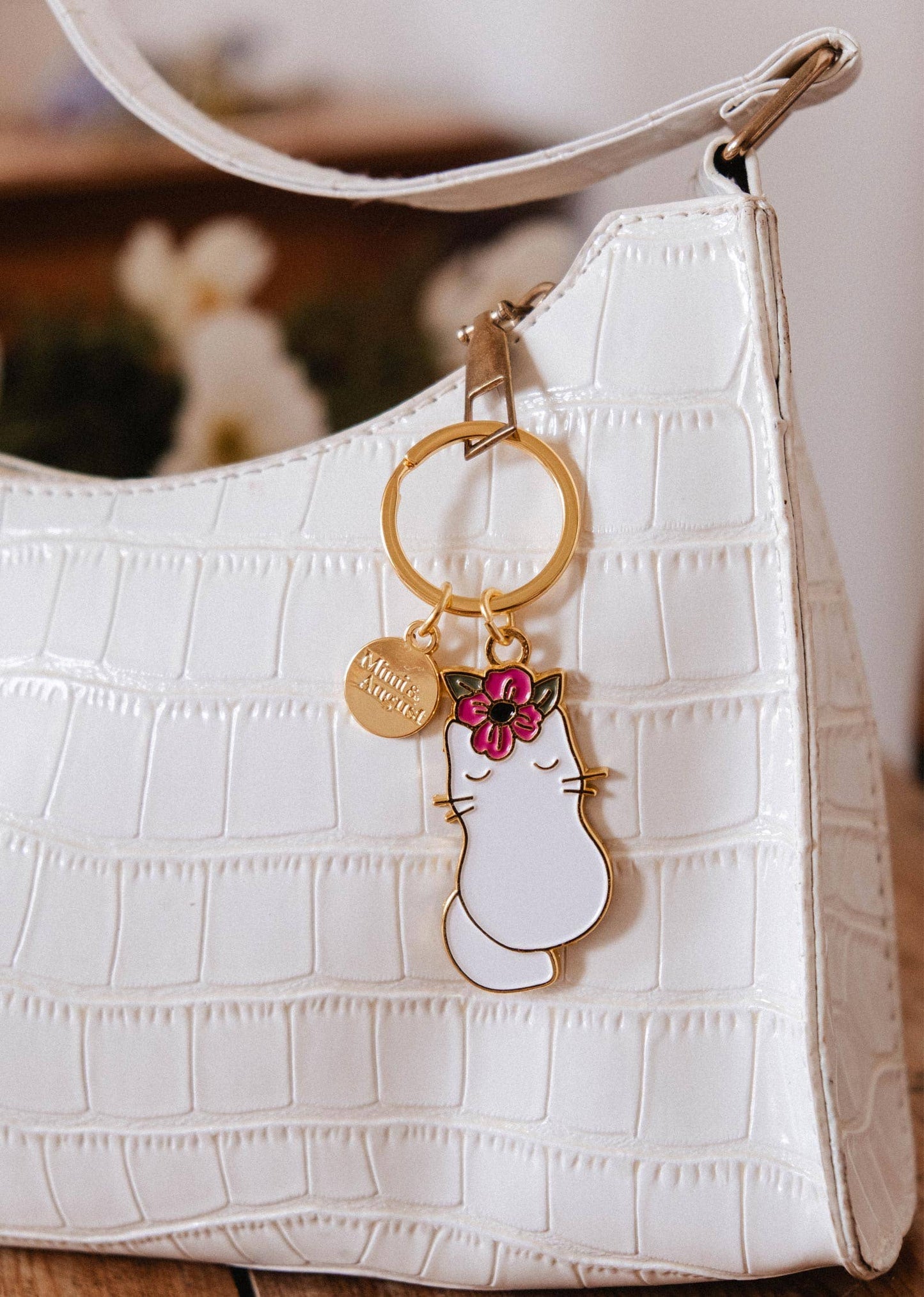 Mimi & August - Floral Cat Keychain