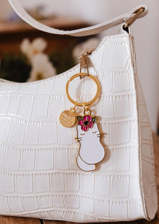 Mimi & August - Floral Cat Keychain