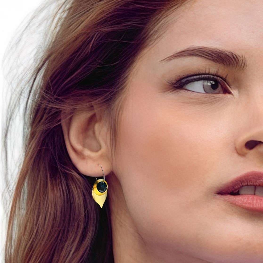 Conversations in Jewellery - LF38G - Gold-fill earrings with 9 interchangeable colours.