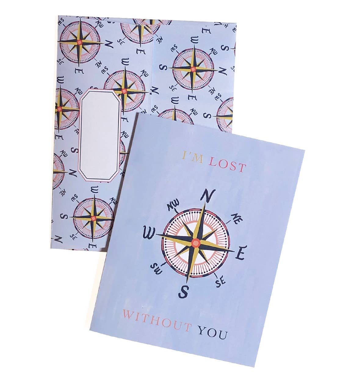 Artistry Cards - I'm Lost Without You – Nautical Compass Love Card