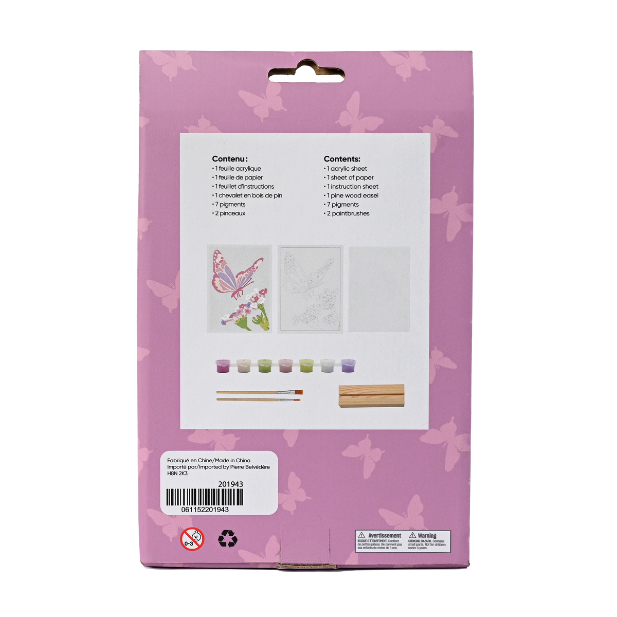 pierrebelvedere.com - PAINT BY NUMBER ACRYLIC SURFACE KIT- BUTTERFLY