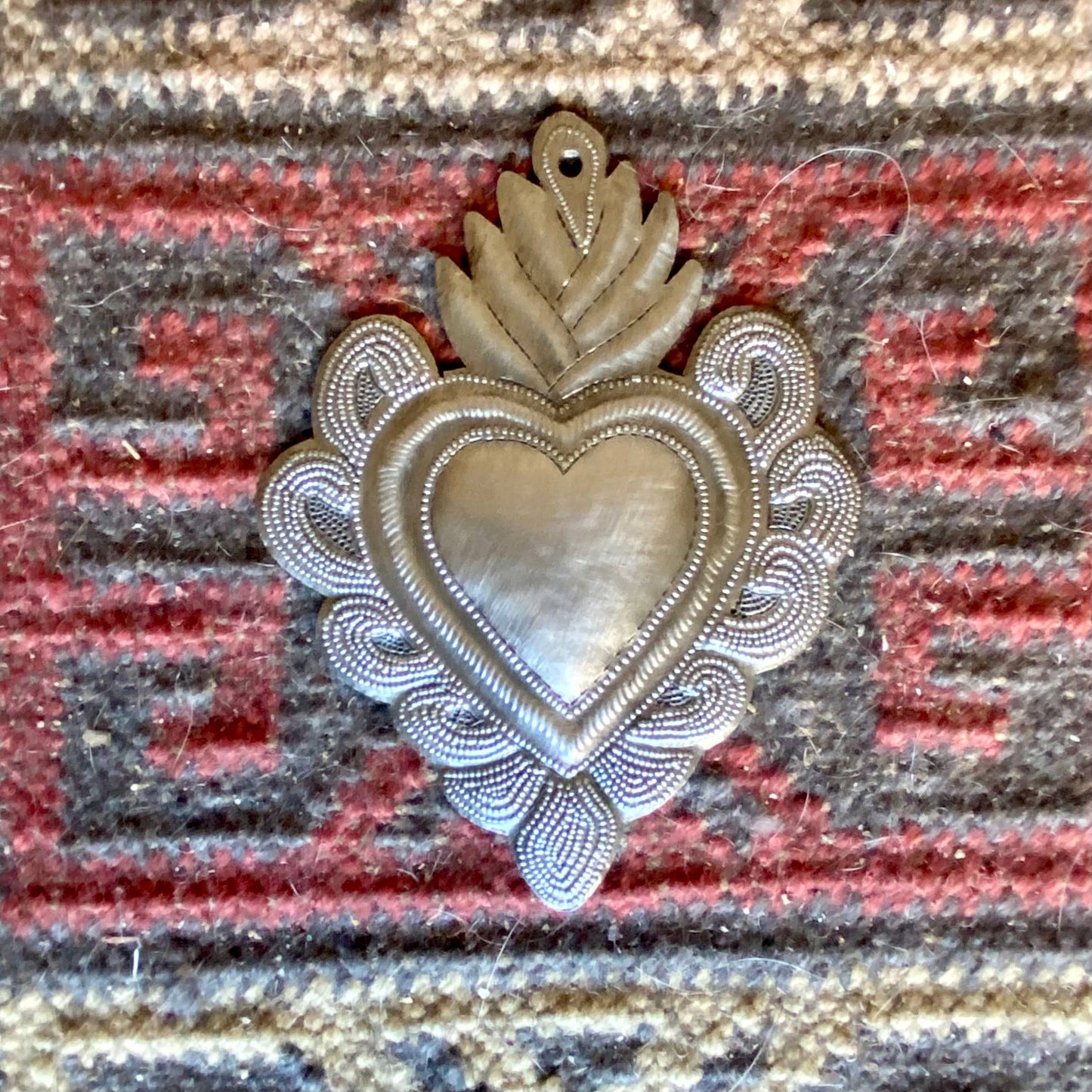 Haiti Fair Trade~ It's Cactus - Sacred Heart, Wall Decor,Handmade Metal Haiti 5.75" x 4" 