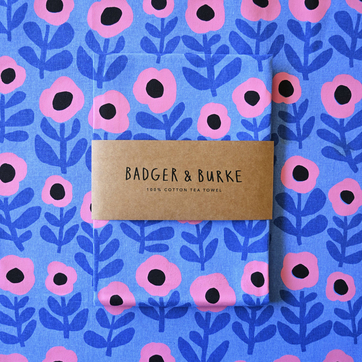 Badger & Burke - Pink Poppy Tea Towel