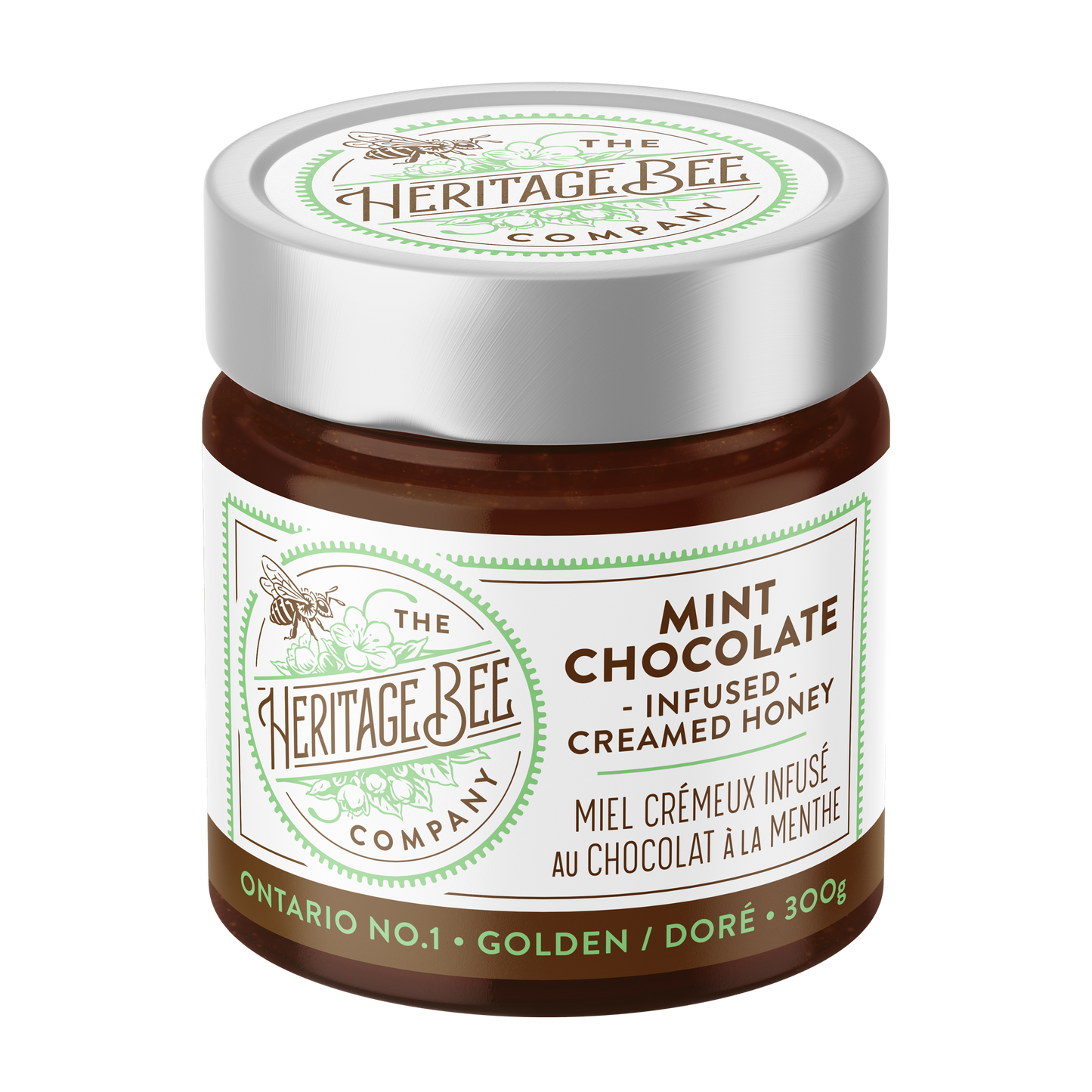 Heritage Bee Co. - Mint Chocolate Creamed Honey - 300 g (10.6 oz)
