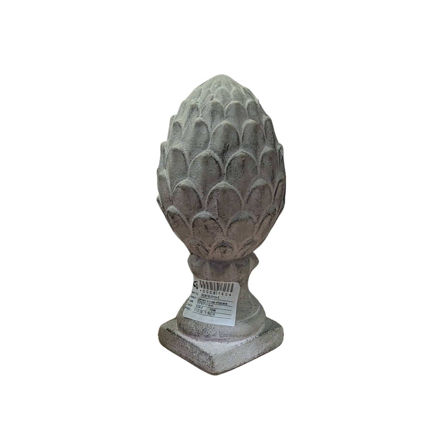 Bacon Basketware - CEMENT ARTICHOKE WITH SQUARE BASE - SMALL