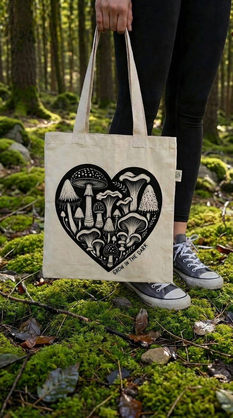 Simple Tote Grow in the Dark Mushroom Reusable Bag
