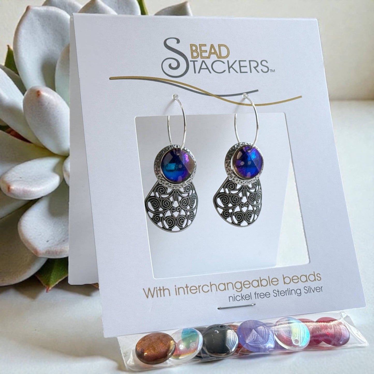 Conversations in Jewellery - LCY42 Dangle earrings come with 6 interchangeable colours. 