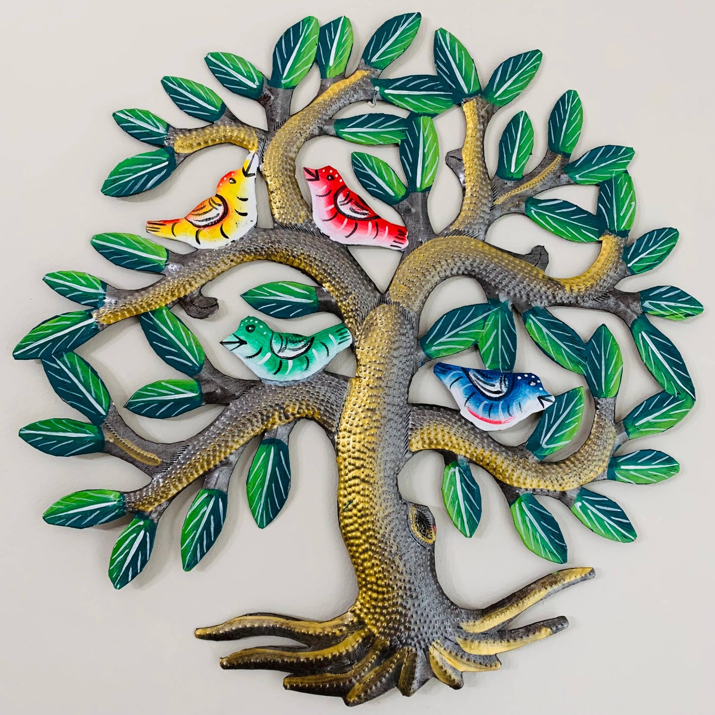 Dandarah Metal Wall Décor Tree of Life With Flock of Birds - Painted