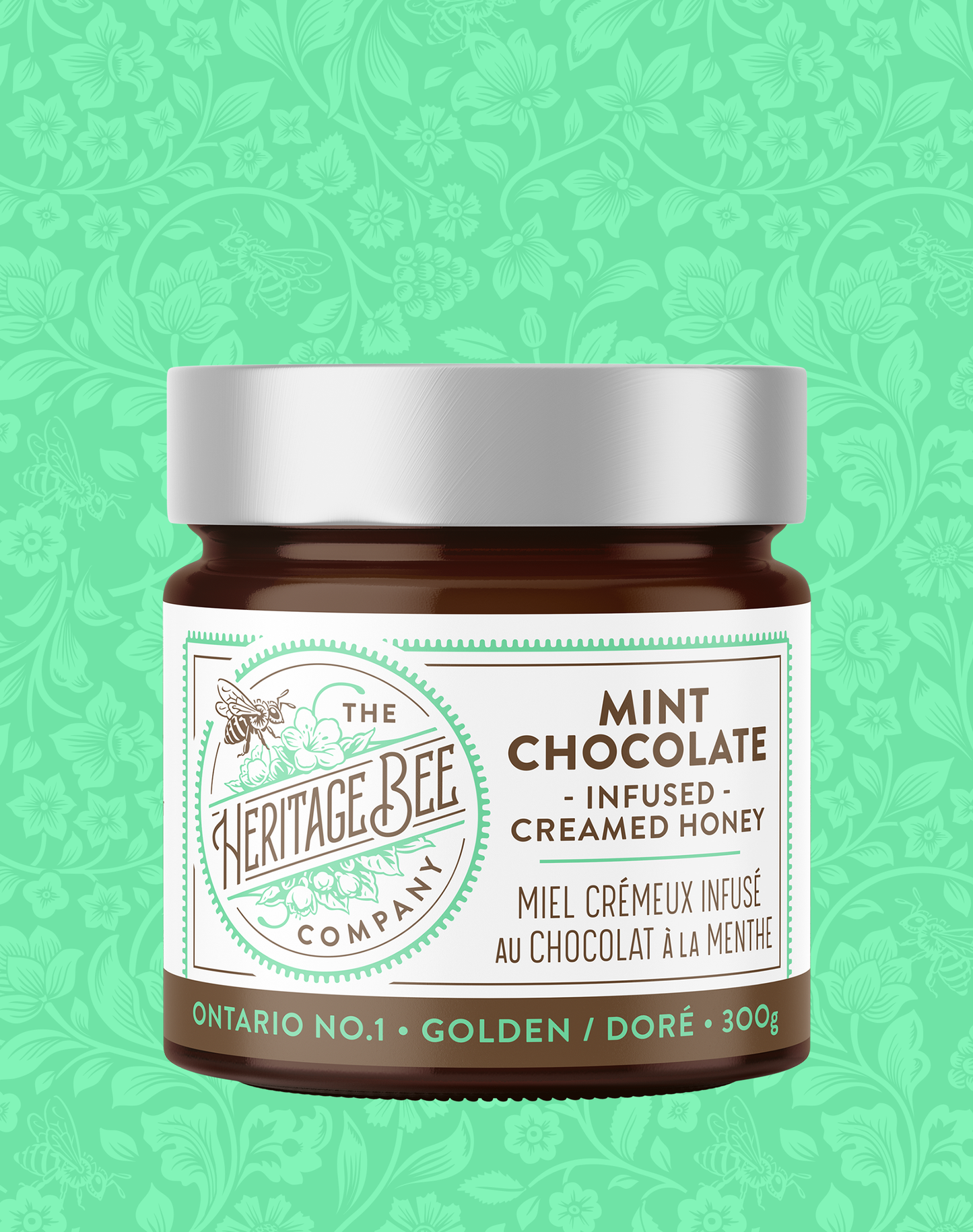 Heritage Bee Co. - Mint Chocolate Creamed Honey - 300 g (10.6 oz)