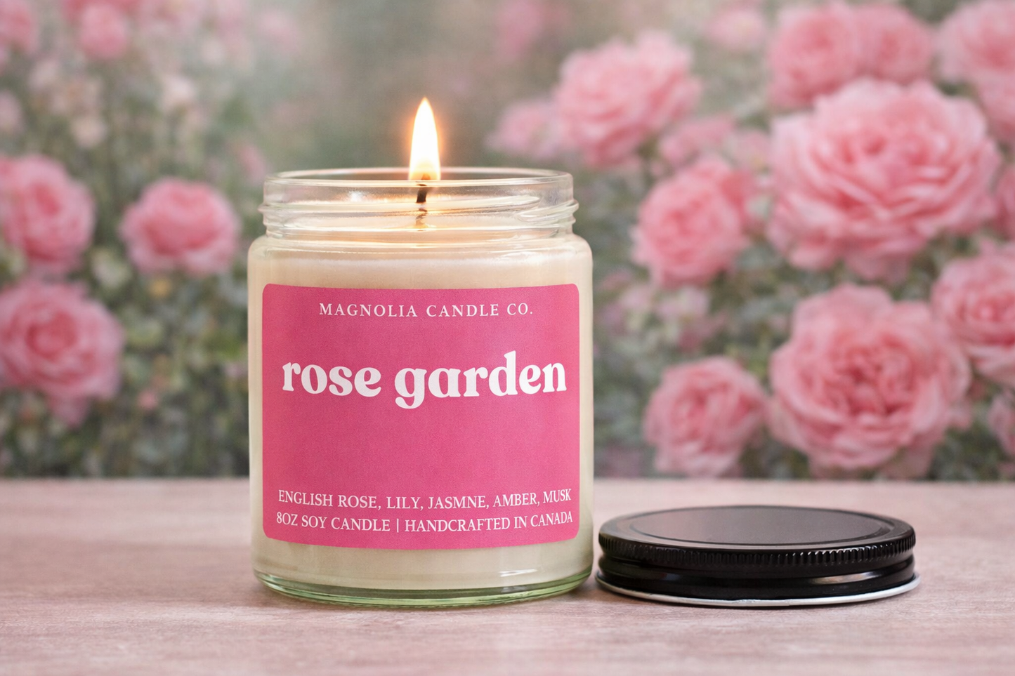 Magnolia Candle Company - Rose Garden  - Spring/ Summer Candle, 8oz Soy Wax Candle