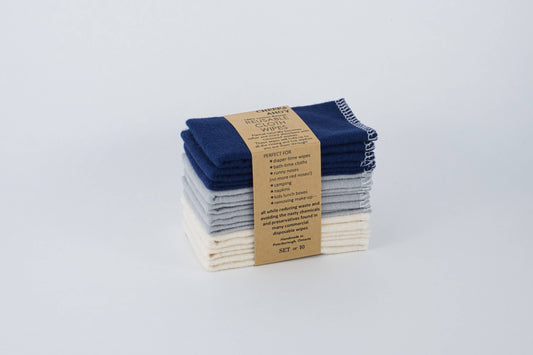 Cheeks Ahoy - Cloth Wipes: Warm Neutral Navy / 10pk