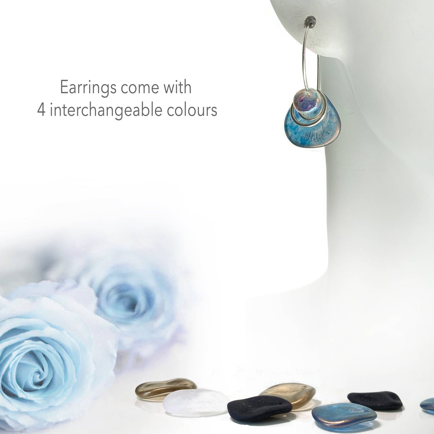 Conversations in Jewellery - PT34B - Dangle Earrings with 4 Interchangeable Colours
