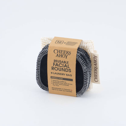 Cheeks Ahoy - Reusable Facial Rounds: Blues / Facial Rounds + Laundry Bag