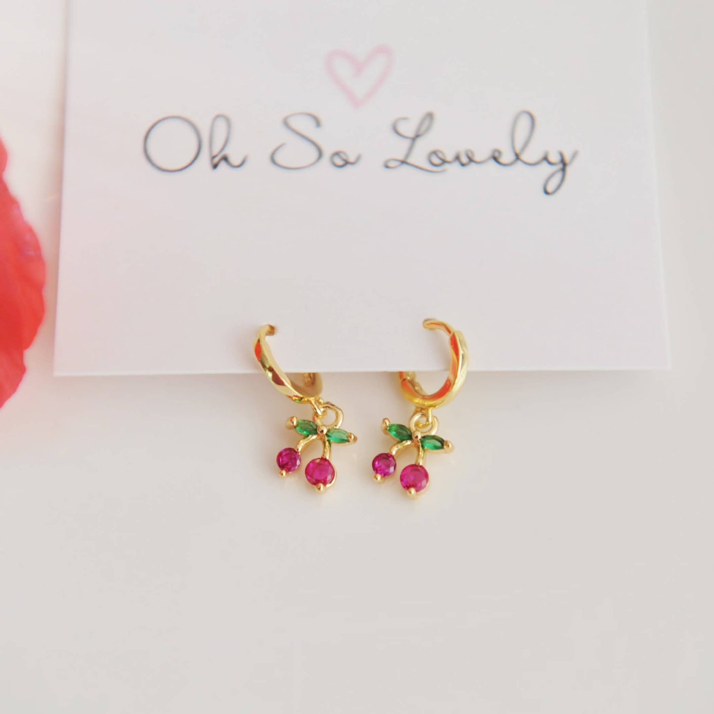 Oh So Lovely - Annie Cherry Huggie hoop earrings