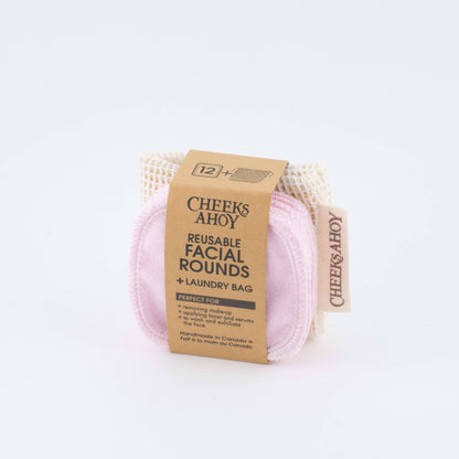 Cheeks Ahoy - Reusable Facial Rounds: Blues / Facial Rounds + Laundry Bag