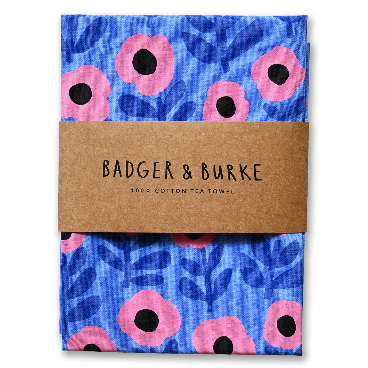 Badger & Burke - Pink Poppy Tea Towel