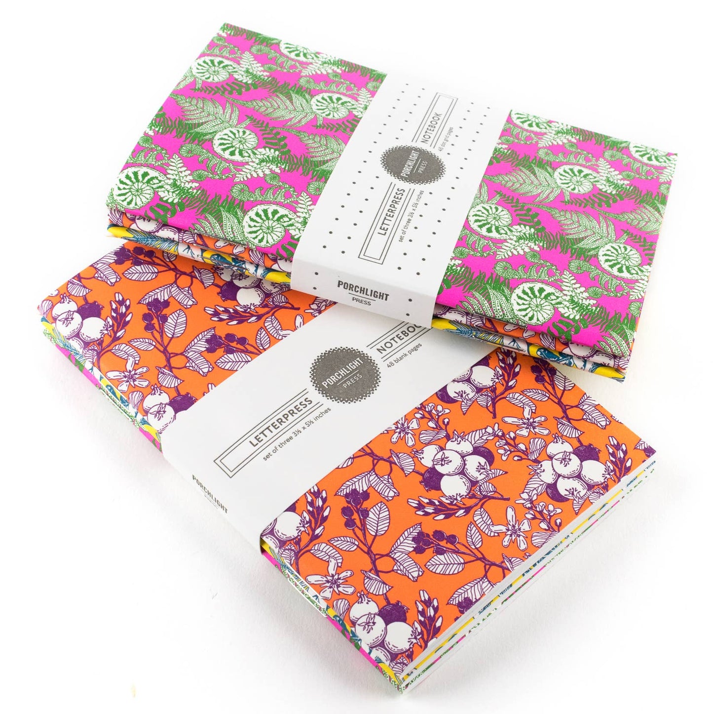 Letterpress - Forest Foraging Series: Set of 3 Assorted Pocket Notebooks: Plain Pages